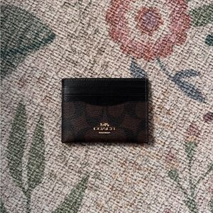 Coach Two-Tone Black and Brown Card Holder